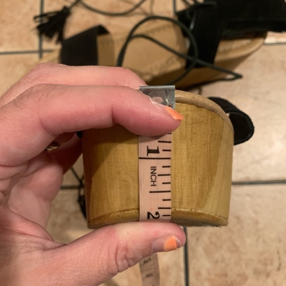 Steve Madden Shannnon Platform Leather Sandals Black size 10 - Picture 13 of 14